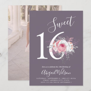 Moderne elegante bloemetjeszoete zestienjarige ver kaart