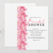 Moderne Elegante Bloemige Bloesem Bruidsbruiloft Kaart (Voorkant / Achterkant)