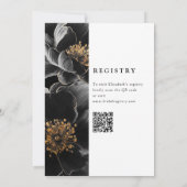 Moderne Elegante Bloemige QR Code Bruidsuitnodigin Kaart (Achterkant)