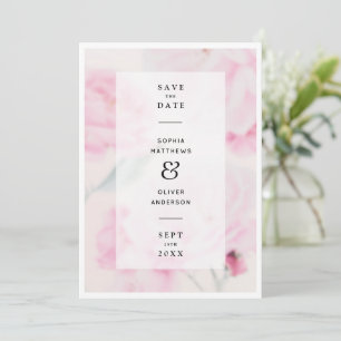 Moderne Elegante Bloemige Roze Botanische Trouw Save The Date