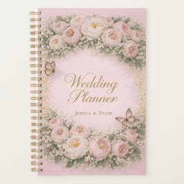 Moderne Elegante Bloemige Trouwplanner Planner
