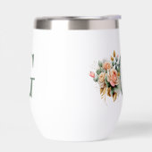 Moderne Elegante Bloemrijke Aangepaste Monogram (Links)