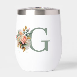 Moderne Elegante Bloemrijke Aangepaste Monogram