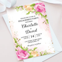 Moderne Elegante Bloemrijke Chic Verlovingsfeest