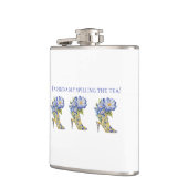 Moderne Elegante Bloemrijke Chinoiserie Bruids-Hak Heupfles (Links)