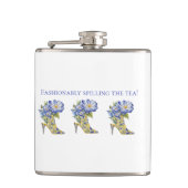 Moderne Elegante Bloemrijke Chinoiserie Bruids-Hak Heupfles (Voorkant)