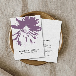 Moderne Elegante Bloemtextuur Paarse Cosmetoloog Visitekaartje
