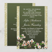 Moderne elegante bloesems bruiloft uitnodiging (Voorkant / Achterkant)