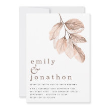 Moderne elegante blush bladeren bruiloft