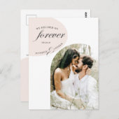 Moderne elegante blush foto Sla de datum Briefkaart (Voorkant / Achterkant)