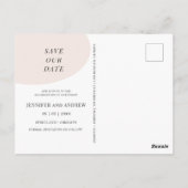 Moderne elegante blush foto Sla de datum Briefkaart (Achterkant)