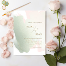 Moderne, elegante Blush Pink en Sage Wedding