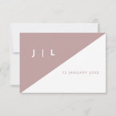 Moderne Elegante Blush Roze Minimalistische Huweli RSVP Kaartje (Achterkant)