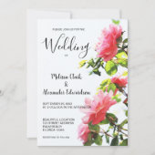 Moderne elegante blush roze rozen bruiloft uitnodi save the date (Voorkant)
