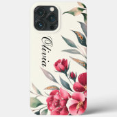 Moderne elegante blush roze rozenbloemen Case-Mate iPhone case (Achterkant)