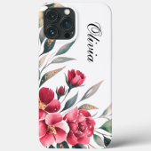 Moderne elegante blush roze rozenbloemen Case-Mate iPhone case (Achterkant)
