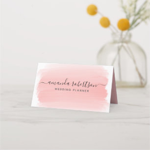 Moderne Elegante Blush Roze Signature Typografie Klantenkaartje
