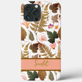 Moderne elegante bohemian lente bladeren & bloemen Case-Mate iPhone case