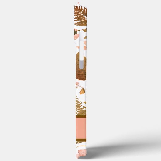 Moderne elegante bohemian lente bladeren & bloemen Case-Mate iPhone case (Achterkant / Links)