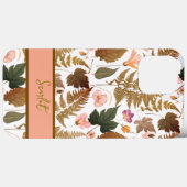 Moderne elegante bohemian lente bladeren & bloemen Case-Mate iPhone case (Achterkant (horizontaal))