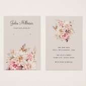 Moderne Elegante Boho bloemenoorbel display kaart (Voorkant /achterkant)