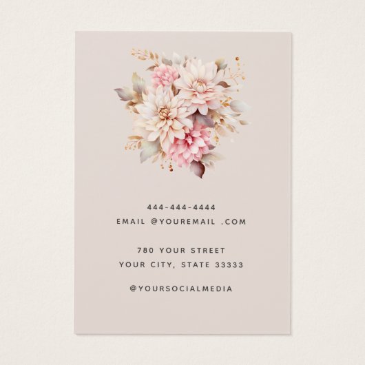 Moderne Elegante Boho bloemenoorbel display kaart (Achterkant)