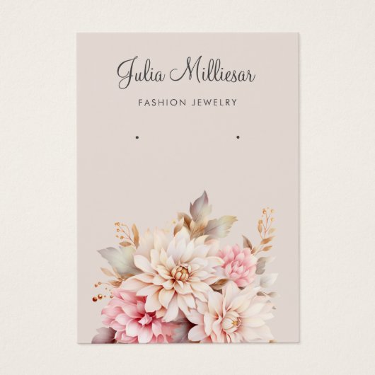 Moderne Elegante Boho bloemenoorbel display kaart (Voorkant)