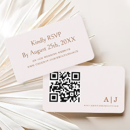 Moderne Elegante Boho Champagne Bruiloft RSVP QR C Informatiekaartje