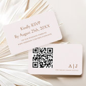 Moderne Elegante Boho Champagne Bruiloft RSVP QR C Informatiekaartje