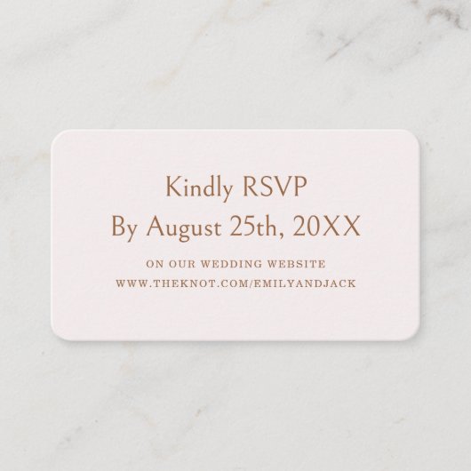 Moderne Elegante Boho Champagne Trouw RSVP qr Code Informatiekaartje (Voorkant)