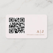 Moderne Elegante Boho Champagne Trouw RSVP qr Code Informatiekaartje (Achterkant)