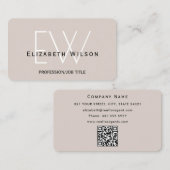 Moderne elegante boho makelaar QR-code  Visitekaartje (Voorkant / Achterkant)