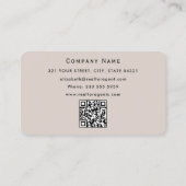Moderne elegante boho makelaar QR-code  Visitekaartje (Achterkant)