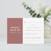Moderne Elegante Boho Minimalistische Huwelijk RSVP Kaartje (Staand voorkant)