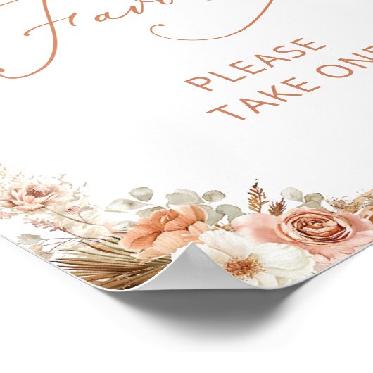 Moderne elegante Boho Pampas Grass Favorieten Poster (Hoek)