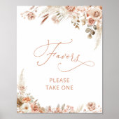 Moderne elegante Boho Pampas Grass Favorieten Poster (Voorkant)