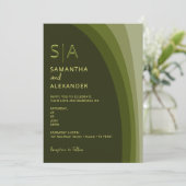 Moderne Elegante Boho Saliegroene Zakelijke Trouwd Kaart (Staand voorkant)
