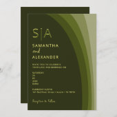 Moderne Elegante Boho Saliegroene Zakelijke Trouwd Kaart (Voorkant / Achterkant)