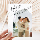 Moderne Elegante Boho Script Kerstkaart Kaart