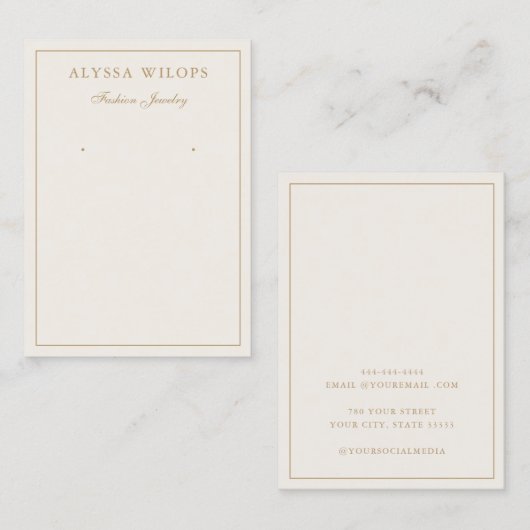 Moderne Elegante Boho sieraden Oorbellen Display K Visitekaartje (Voorkant / Achterkant)