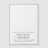 Moderne Elegante Bold Black Border Overlay Wedding Vellum Uitnodigingen (Voorkant)