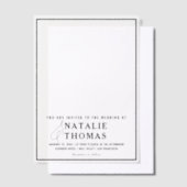 Moderne Elegante Bold Black Border Overlay Wedding Vellum Uitnodigingen (Offset)