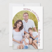 Moderne Elegante Boog 2 Foto Kerstmis Feestdagenkaart (Voorkant)