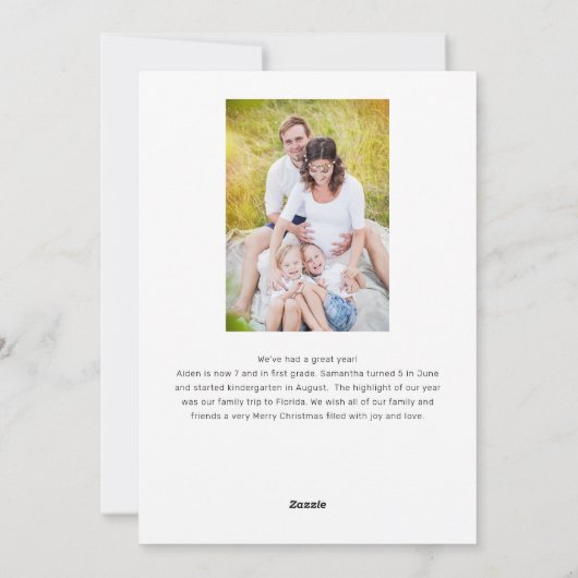 Moderne Elegante Boog 2 Foto Kerstmis Feestdagenkaart (Achterkant)