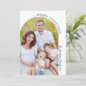 Moderne Elegante Boog 2 Foto Kerstmis Feestdagenkaart (Staand voorkant)