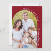 Moderne Elegante Boog 2 Foto Kerstmis Feestdagenkaart (Voorkant)