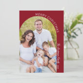 Moderne Elegante Boog 2 Foto Kerstmis Feestdagenkaart (Staand voorkant)
