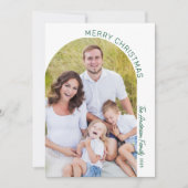 Moderne elegante boog foto kerst feestdagenkaart (Voorkant)