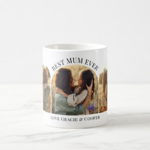 Moderne elegante boog multi foto beste mama koffiemok
