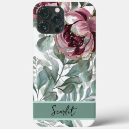 Moderne elegante bordeauxrode roos bloemen Hoesje- Case-Mate iPhone Case